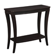 Pemberly Row Transitional Console Table with Shelf in Espresso Wood Finish
