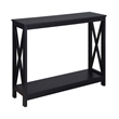 Pemberly Row Traditional Rectangular Console Table in Black Wood Finish