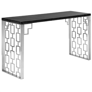 Pemberly Row Modern Metal Base Console in Charcoal