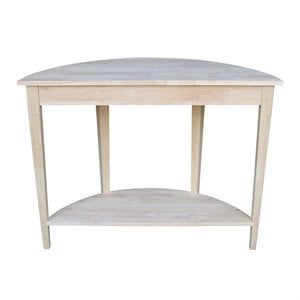 Pemberly Row Transitional Unfinished Half Moon Console Table