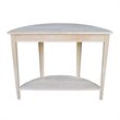 Pemberly Row Transitional Unfinished Half Moon Console Table