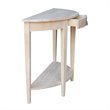 Pemberly Row Transitional Unfinished Half Moon Console Table