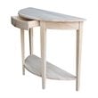 Pemberly Row Transitional Unfinished Half Moon Console Table