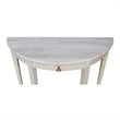 Pemberly Row Transitional Unfinished Half Moon Console Table