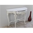Pemberly Row Modern Wood Half Moon Wall Table in Antique White