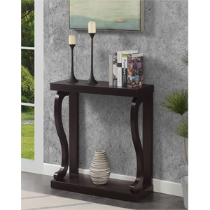 Pemberly Row Modern Console Table in Espresso Wood Finish