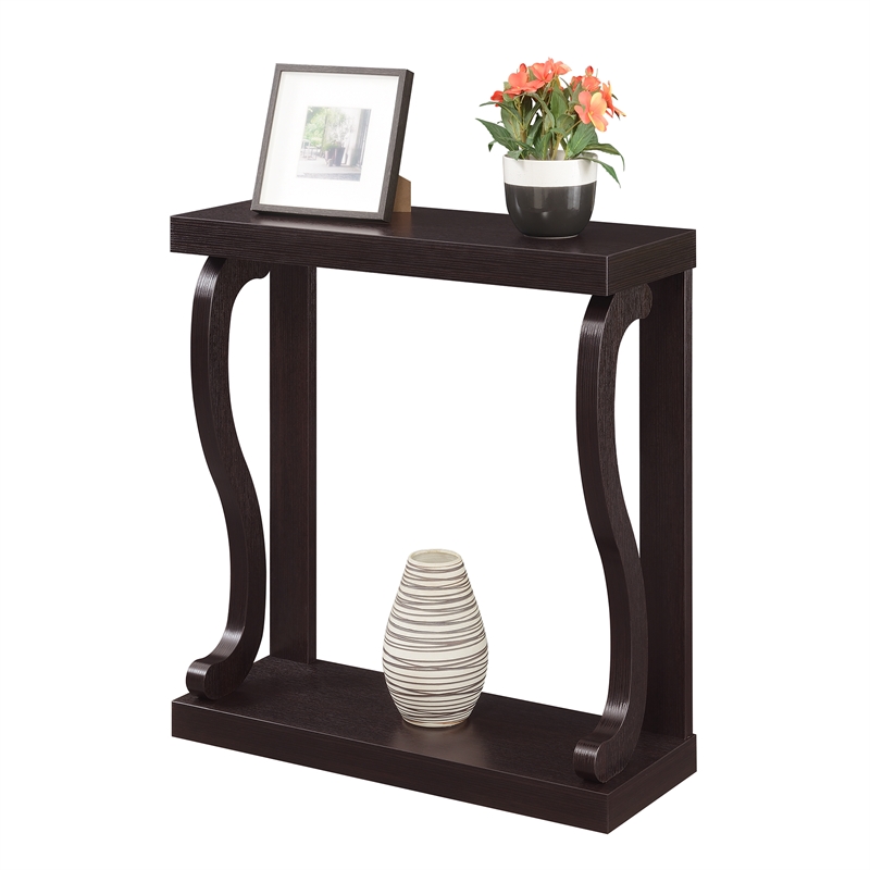 Pemberly Row Modern Console Table in Espresso Wood Finish