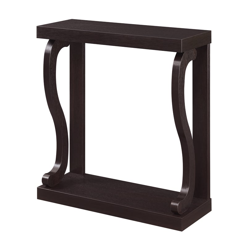 Pemberly Row Modern Console Table in Espresso Wood Finish