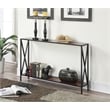 Pemberly Row Industrial Console Table in Black Metal and Cherry Wood Finish