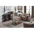 Pemberly Row Industrial Console Table in Black Metal and Cherry Wood Finish