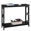 Pemberly Row Transitional Console Table in Black Wood Finish