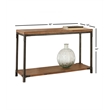 Pemberly Row Industrial Console Table in Antique Brown Honey