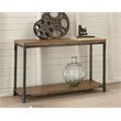 Pemberly Row Industrial Console Table in Antique Brown Honey