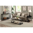 Pemberly Row Transitional Deluxe Two-Tier Console Table in Black Wood Finish