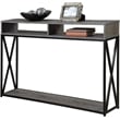 Pemberly Row Transitional Deluxe Two-Tier Console Table in Gray Wood Finish