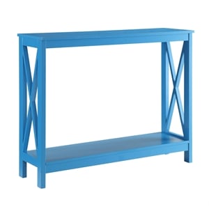 Pemberly Row Transitional Wood Console Table in Blue Wood Finish