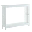Pemberly Row Traditional Mission Console Table in White Wood Finish