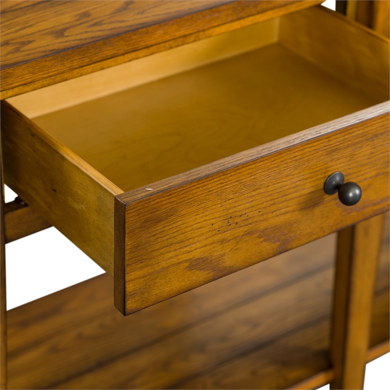 Pemberly Row Transitional Wood Sofa Table in Natural Oak