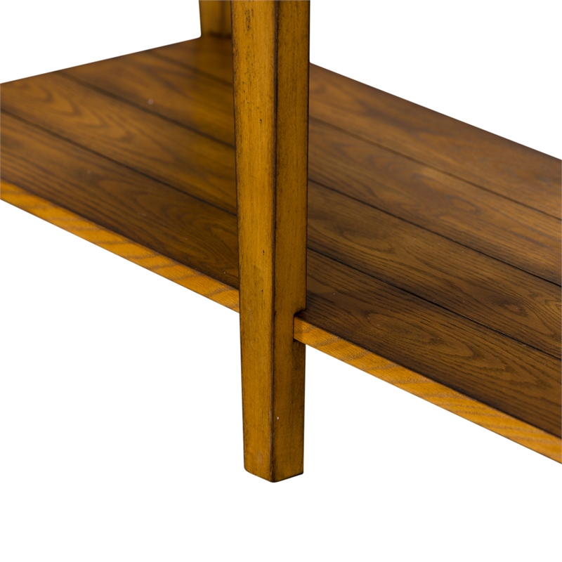 Pemberly Row Transitional Wood Sofa Table in Natural Oak
