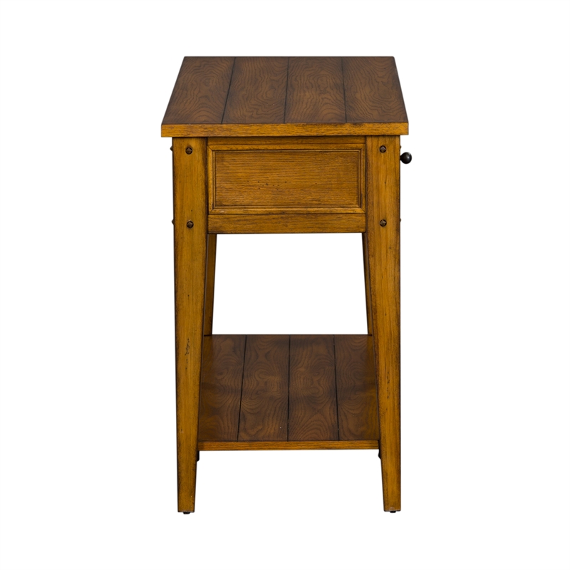 Pemberly Row Transitional Wood Sofa Table in Natural Oak