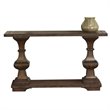 Pemberly Row Contemporary Leather Sofa Table in Mahogany