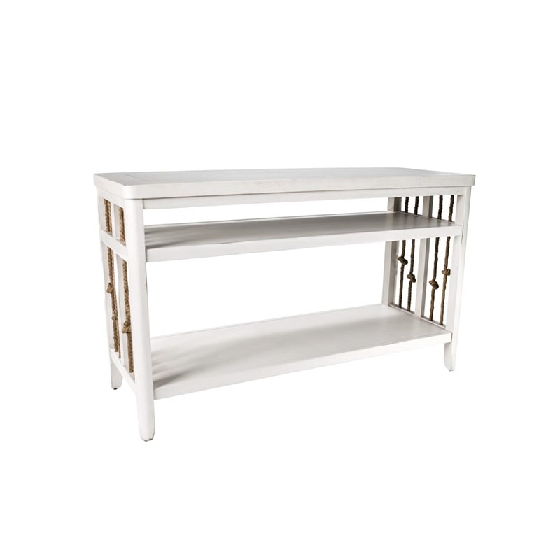 Pemberly Row Contemporary Wood Sofa Table in White