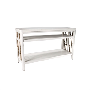 Pemberly Row Contemporary Wood Sofa Table in White