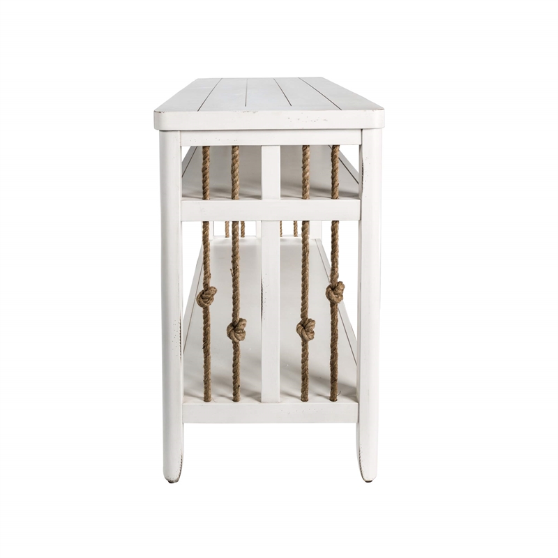 Pemberly Row Contemporary Wood Sofa Table in White