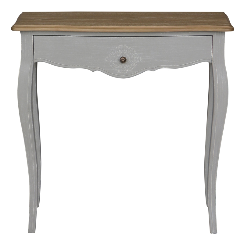 Pemberly Row Modern Wood 1 Drawer Console Table in Antique Gray