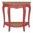 Pemberly Row Mid-Century Half-Moon Console Table in Antique Red