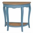 Pemberly Row Modern Half-Moon Wood Console Table in Antique Blue