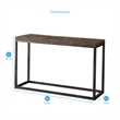 Pemberly Row Modern Console Table in Distressed Brown Wood with Nickel base