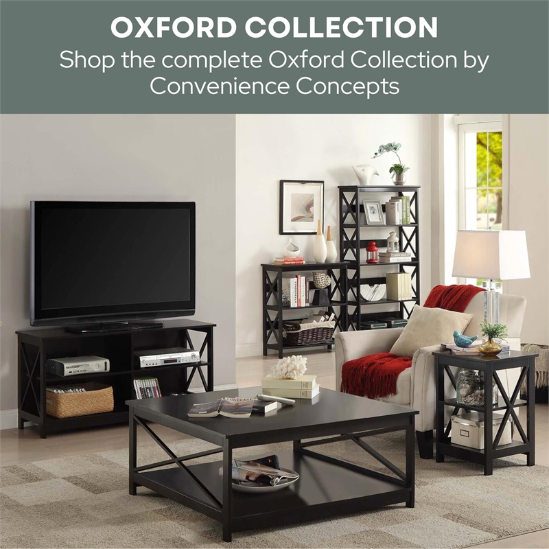 Pemberly Row Transitional Console Table with Drawer in Black Wood Finish