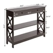 Pemberly Row Transitional Console Table with Drawer in Espresso Wood Finish