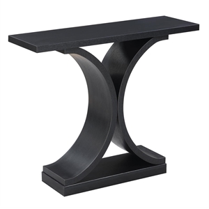 Pemberly Row Modern Console Table in Black Wood Finish
