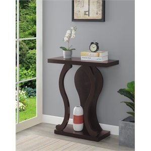 Pemberly Row Contemporary Console Table in Espresso Wood Finish
