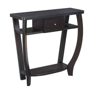 Pemberly Row Modern Console Table in Espresso Wood Finish