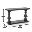 Pemberly Row Wood Console Table with Plank Topped Detail in Ebony
