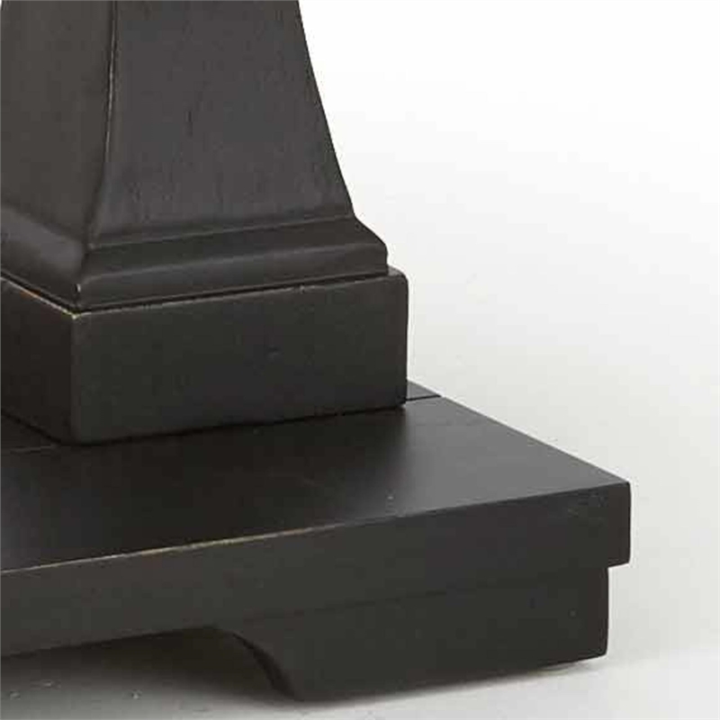 Pemberly Row Wood Console Table with Plank Topped Detail in Ebony