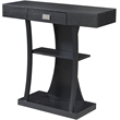 Pemberly Row Transitional Console Table in Black Wood Finish