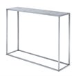 Pemberly Row Modern Faux Marble Console Table in Silver Metal Finish