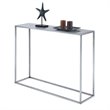 Pemberly Row Modern Faux Marble Console Table in Silver Metal Finish