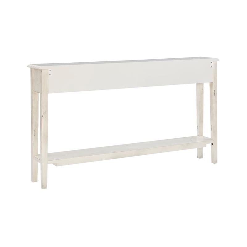 Pemberly Row Transitional Wood Console Table in Cream