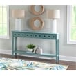 Pemberly Row Transitional Wood Console Table in Teal Blue