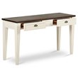 Pemberly Row Farmhouse Wood Console Table in Dark Oak and White