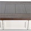 Pemberly Row Farmhouse Wood Console Table in Dark Oak and White