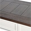 Pemberly Row Farmhouse Wood Console Table in Dark Oak and White