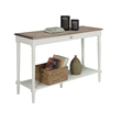Pemberly Row Traditional Console Table with Drawer in Driftwood and White Wood