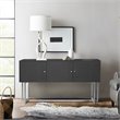 Pemberly Row Modern Stainless Steel Storage Console Table in Gray