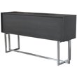Pemberly Row Modern Stainless Steel Storage Console Table in Gray